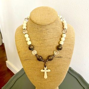 White cross necklace